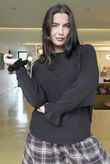 Conrad Batwing Ruffle Cuff Knit Darkest Brown